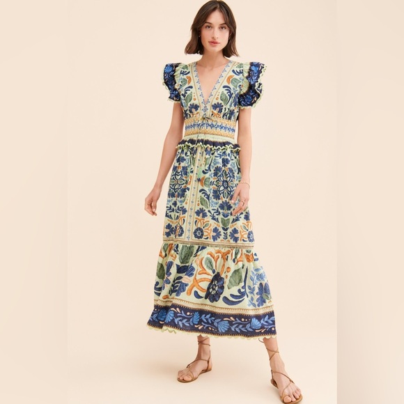 FARM Rio Dresses & Skirts - Farm Rio Ocean Tapestry Maxi Dress